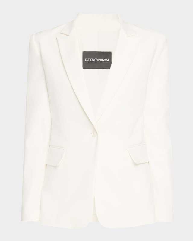 Cotton One-Button Cutaway Blazer